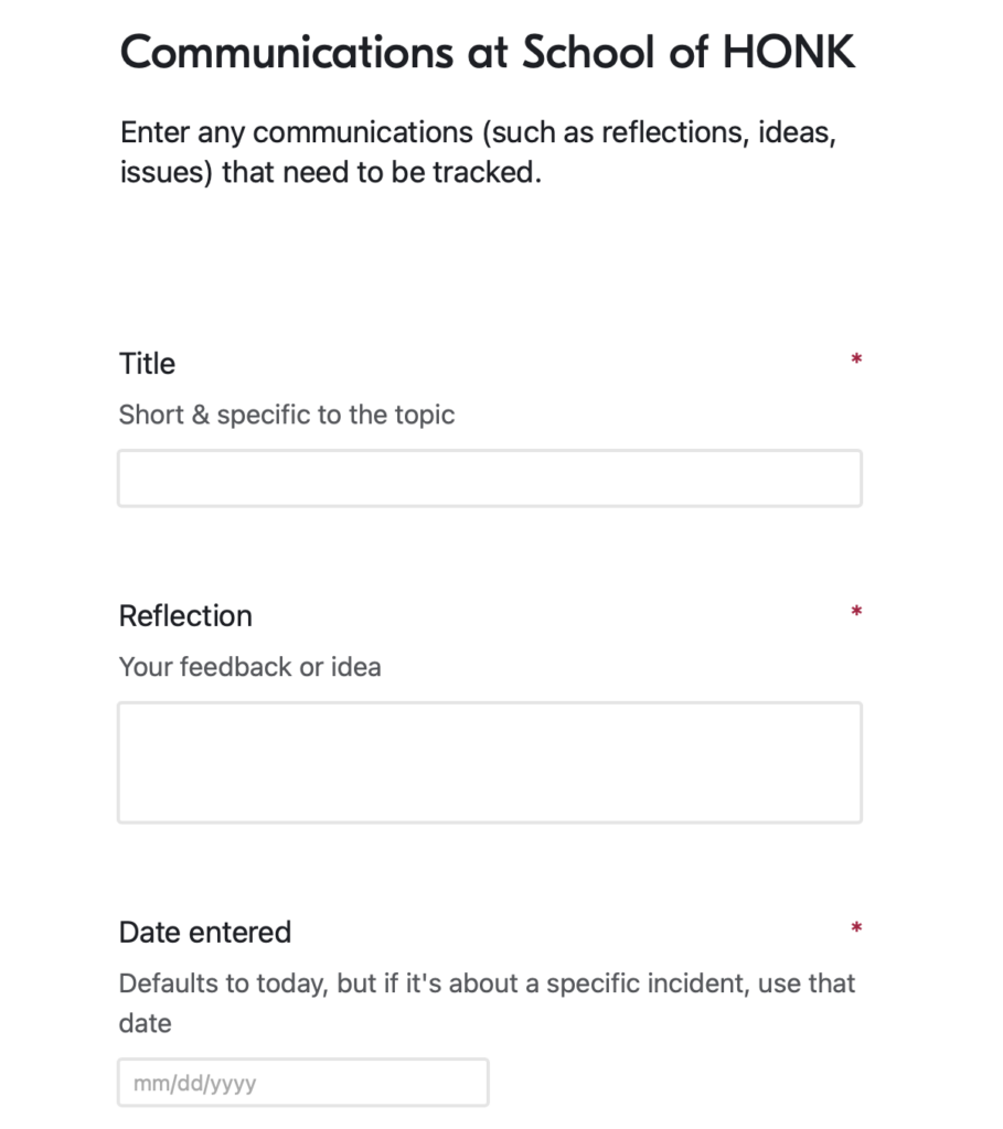 Feedback form in Airtable